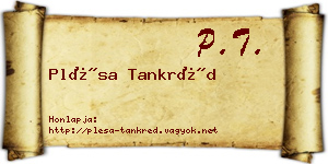 Plésa Tankréd névjegykártya